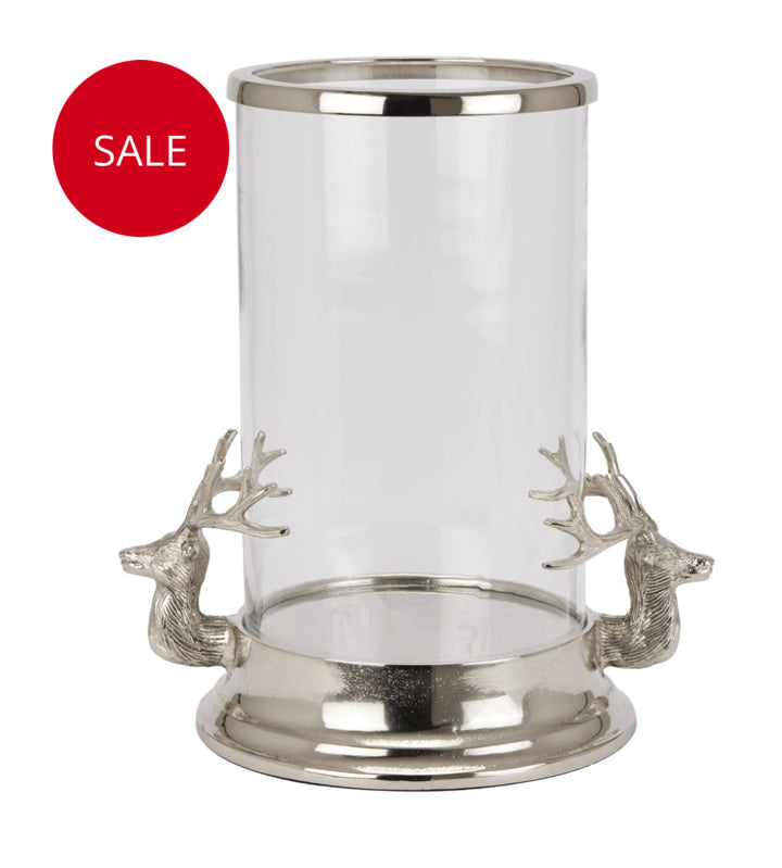Silver stag heads lantern