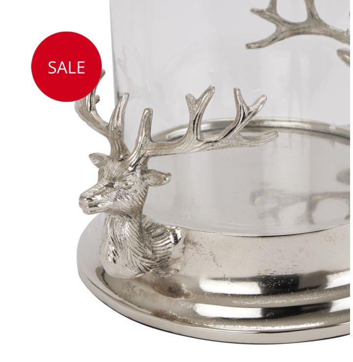 Silver stag heads lantern