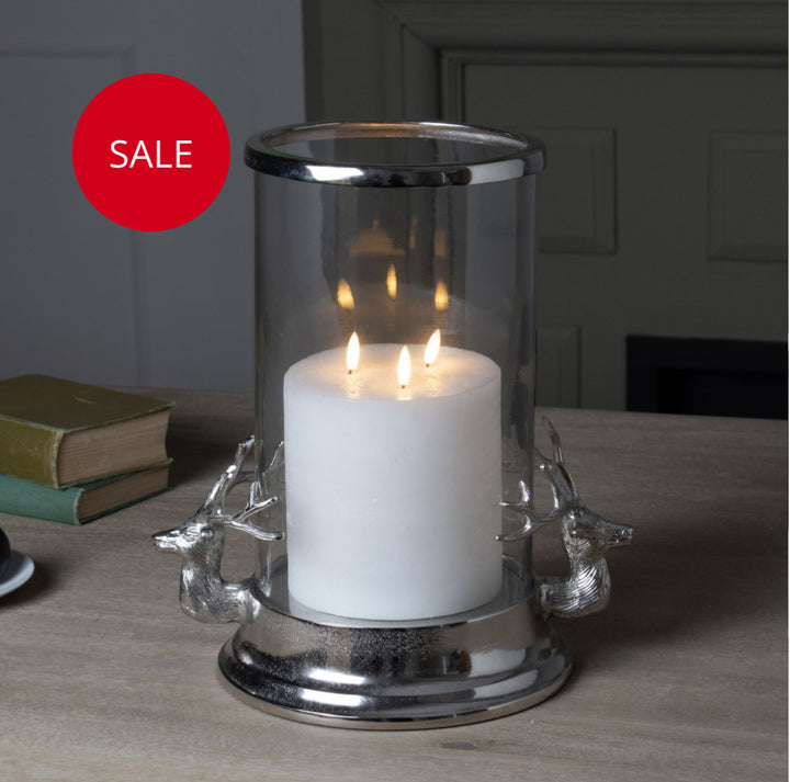 Silver stag heads lantern