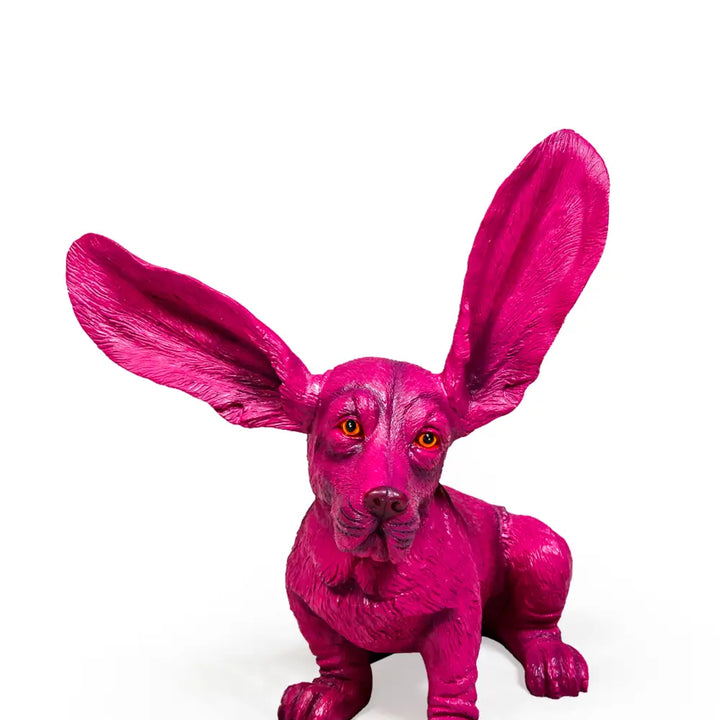 Suprised ceramic basset