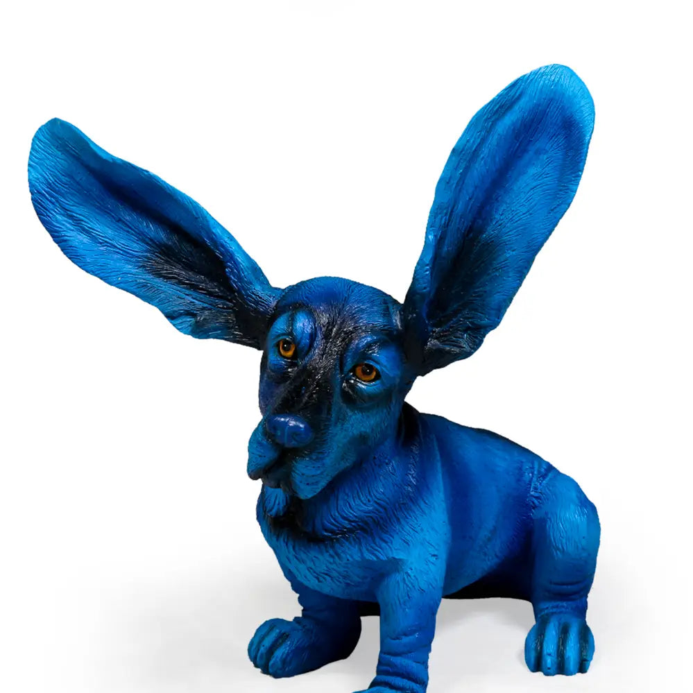 Suprised ceramic basset