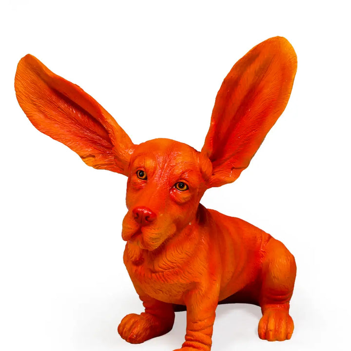 Suprised ceramic basset