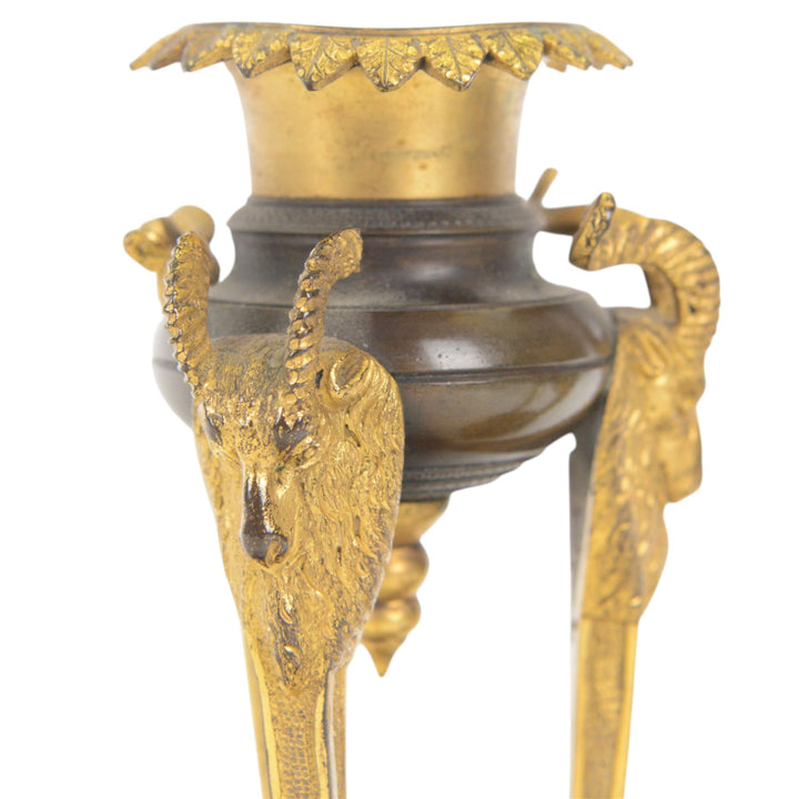 Pair 19th century bronze and gilt candlesticks