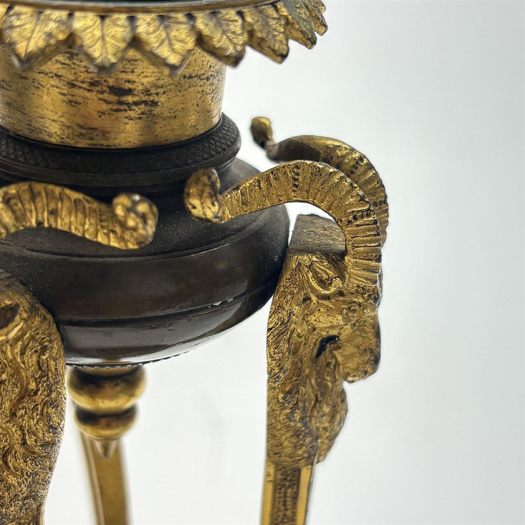 Pair 19th century bronze and gilt candlesticks