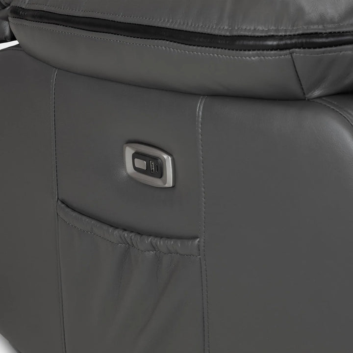 Grey fabric 3 seater electric recliner