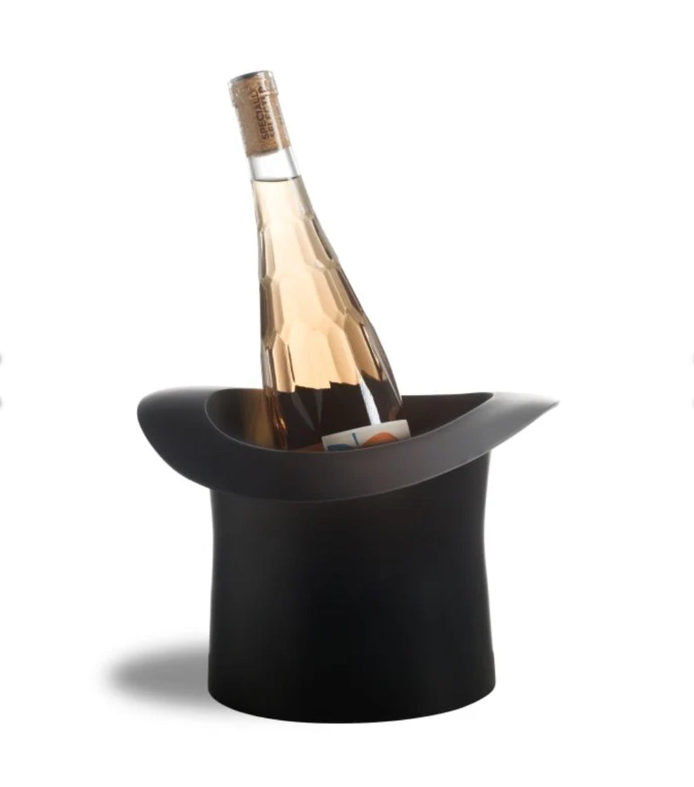 Matte black top hat ice bucket