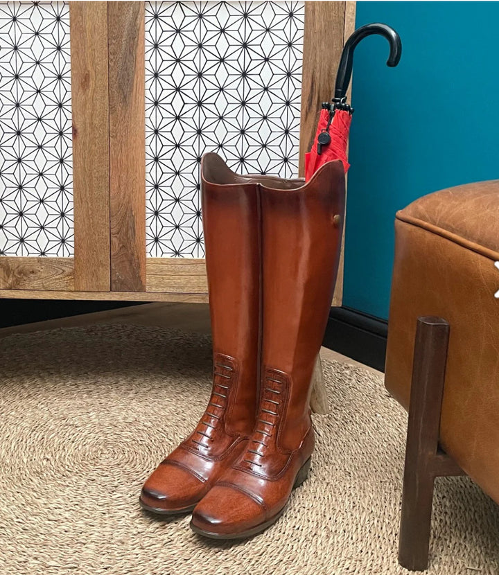 Riding boots umbrella stand
