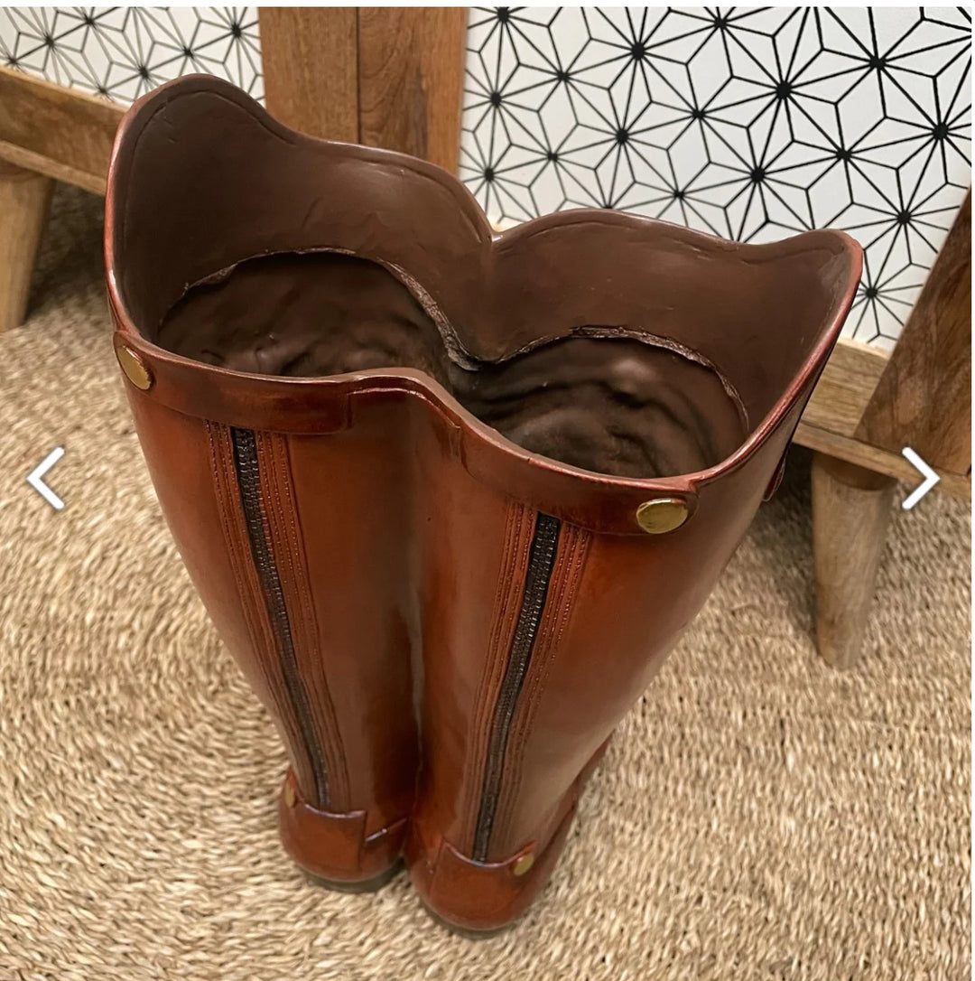 Riding boots umbrella stand