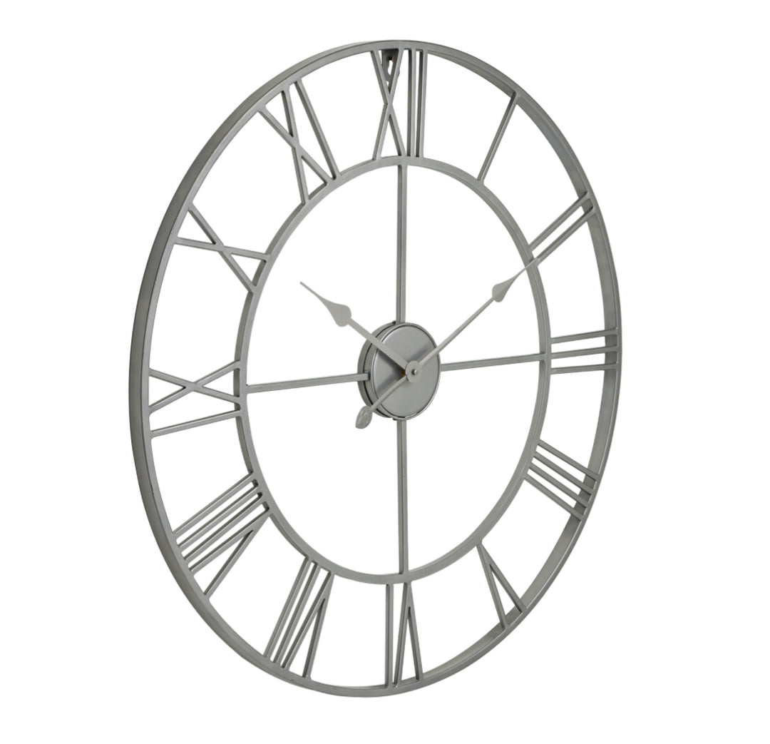 Silver Skelton wall clock