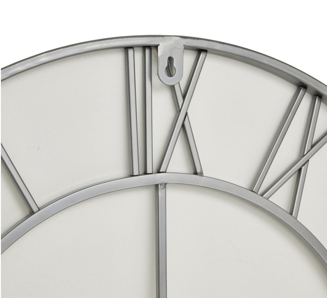 Silver Skelton wall clock