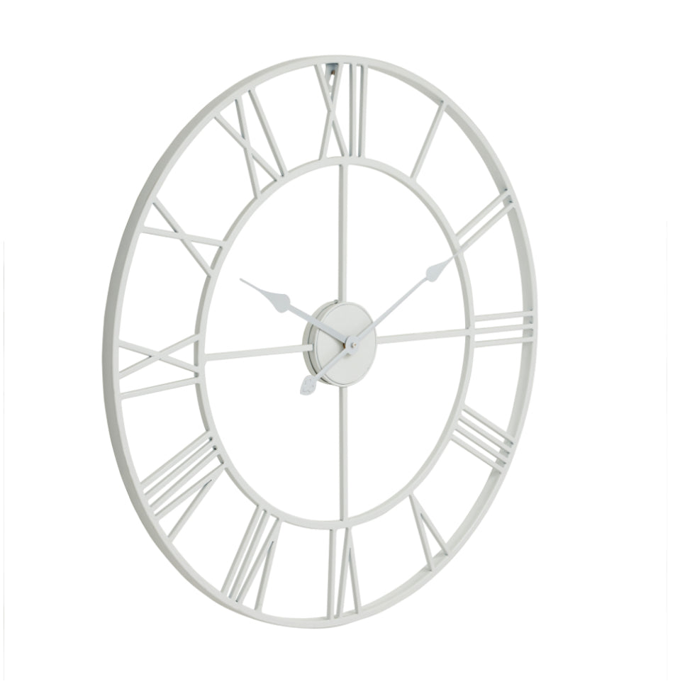 White skeleton wall clock