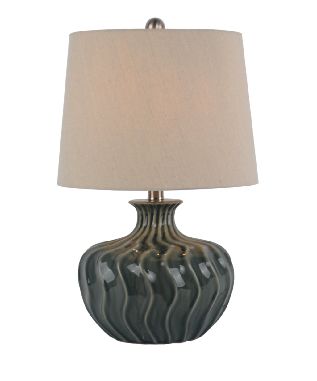 Veyla Ceramic Table Lamp With Linen Shade