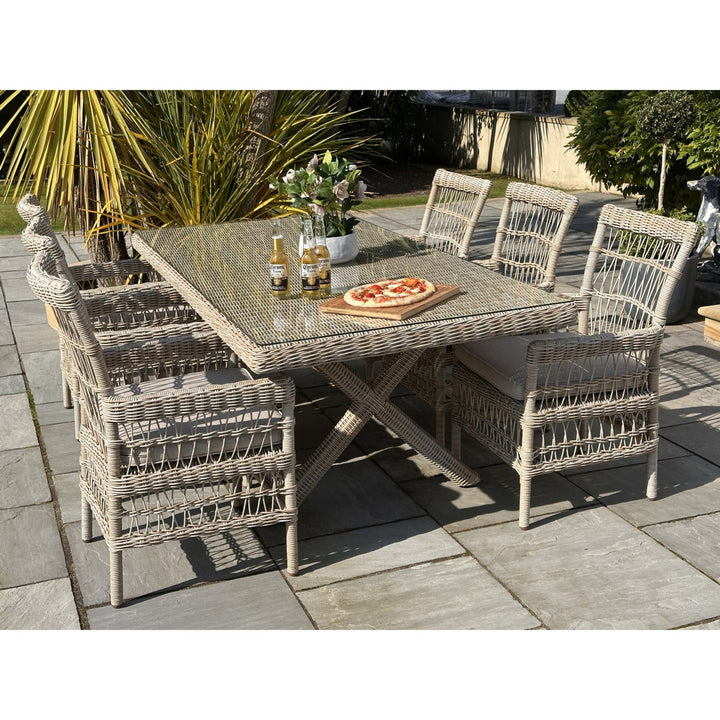 Provence collection outdoor 6 seater dining set