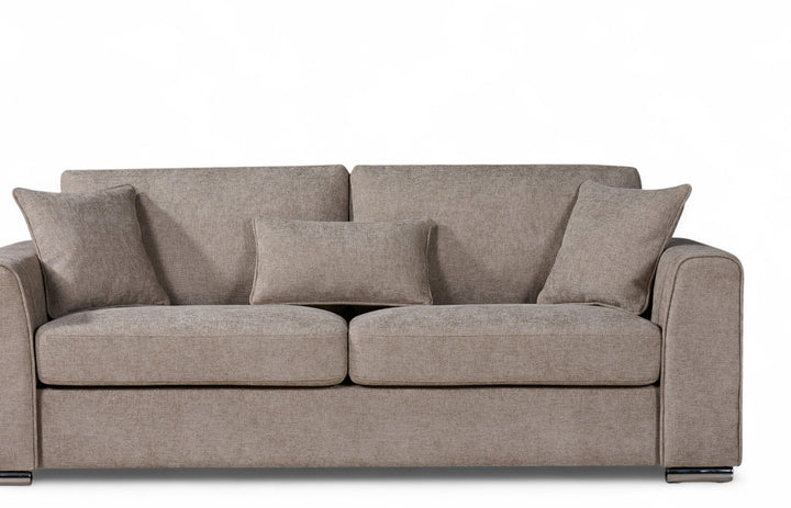 Beige chenille 3 seater sofa