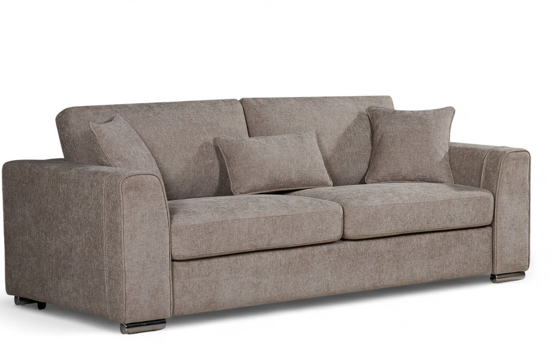 Beige chenille 3 seater sofa