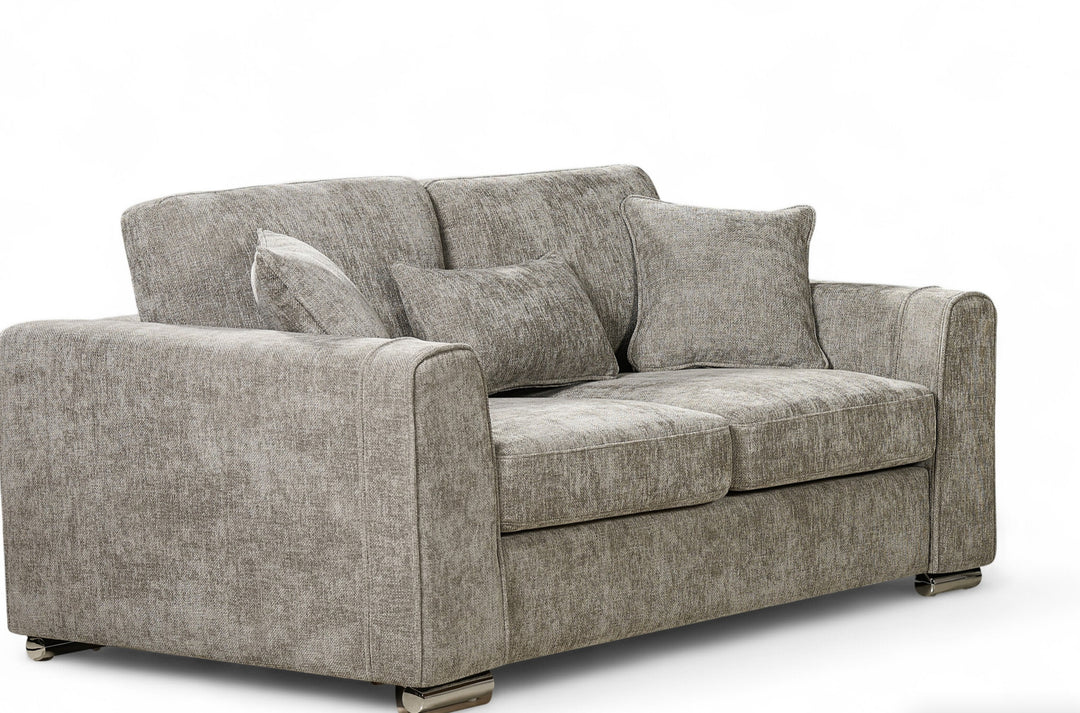 Grey chenille fabric 2 seater sofa
