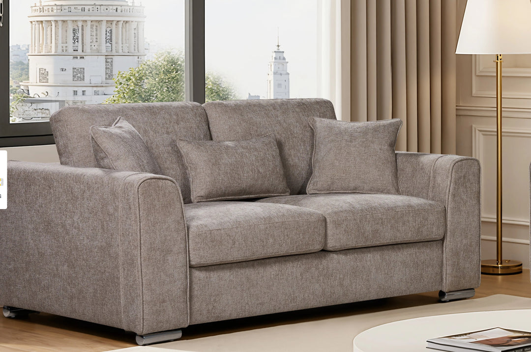 Grey chenille fabric 2 seater sofa