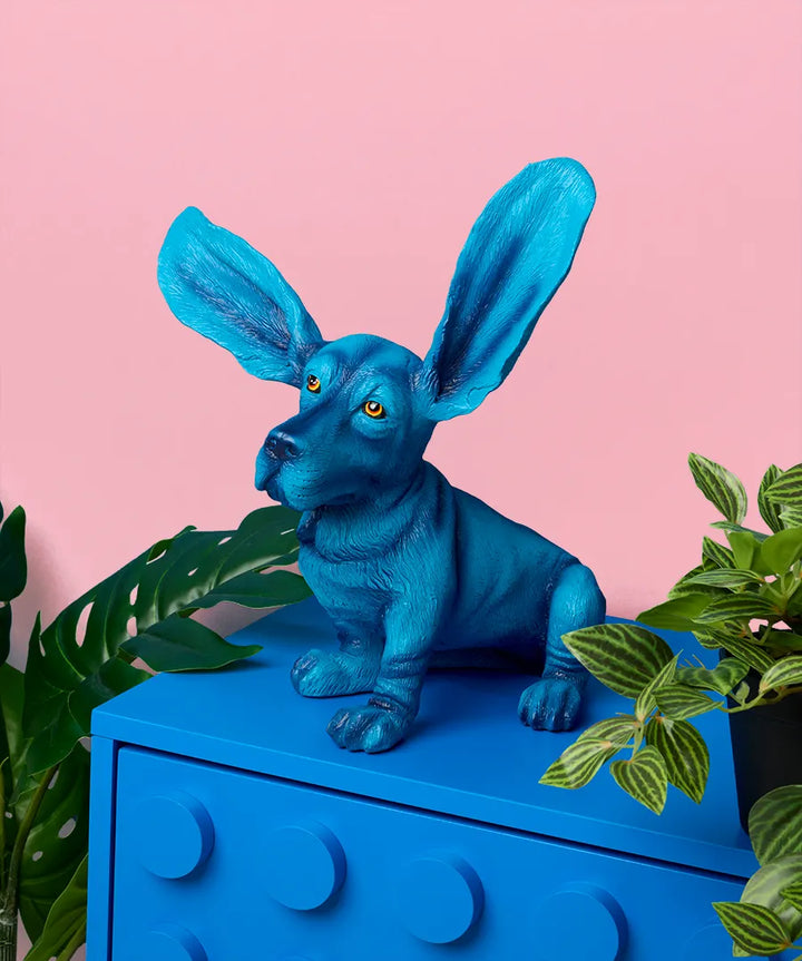 Surprised Basset Dog Statue