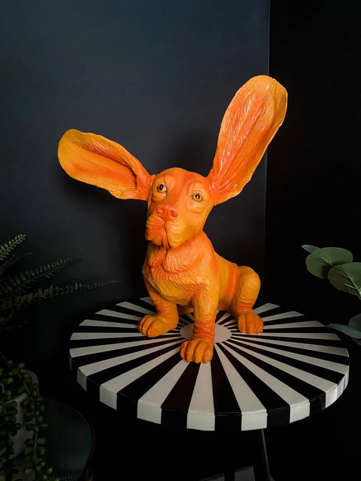 Surprised Basset Dog Statue