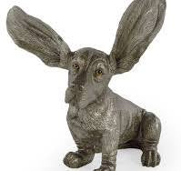 Surprised Basset Dog Statue