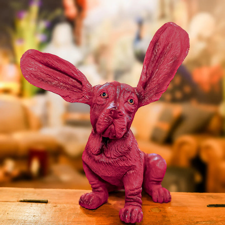 Surprised Basset Dog Statue