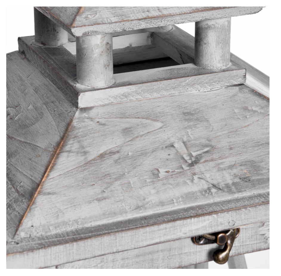 Set Of Three Wooden Lanterns With Traditional Cross Section