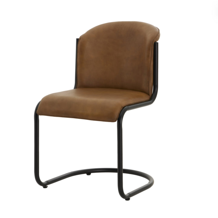 Billy Leather Curved Dining Chair