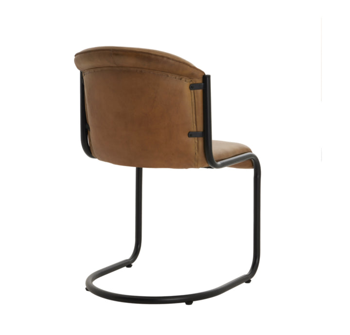 Billy Leather Curved Dining Chair