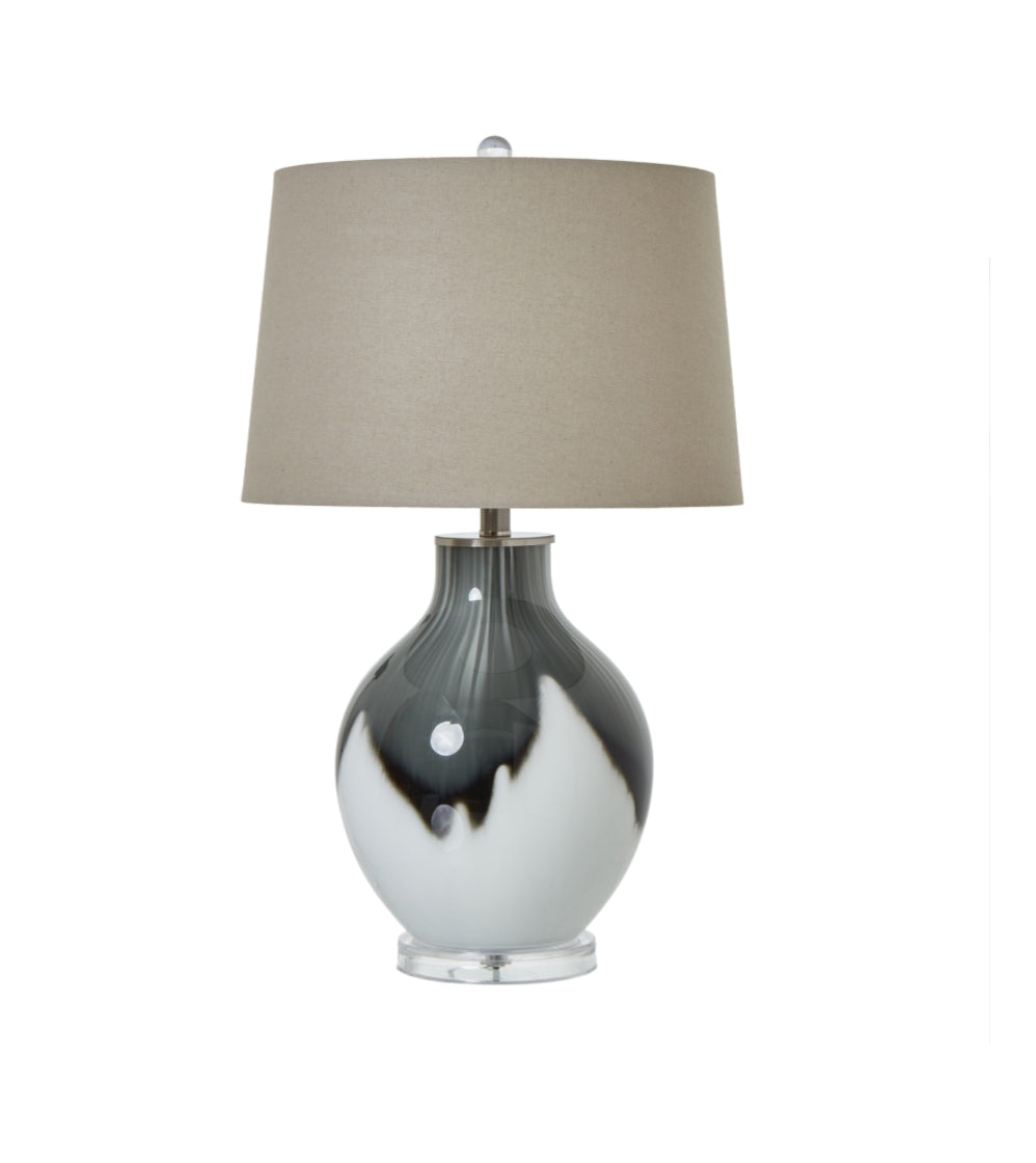 Grey Shadows Table Lamp With Linen Shade