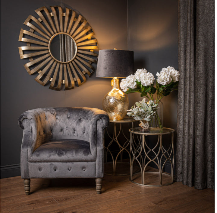 Evi Antique Silver Sunburst Mirror