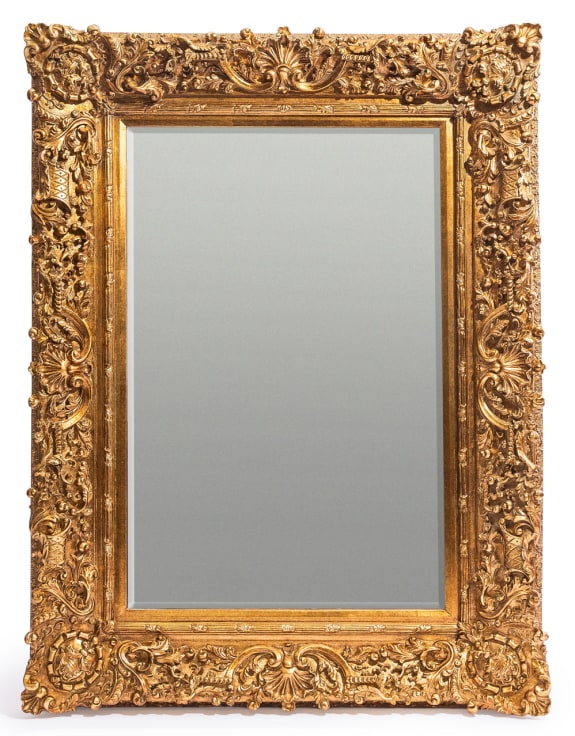 Large gold ornate carved mirror
