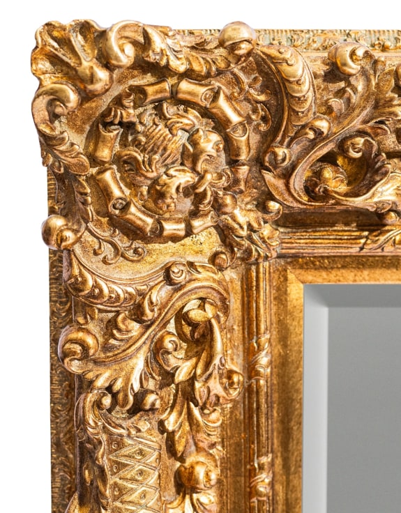 Large gold ornate carved mirror