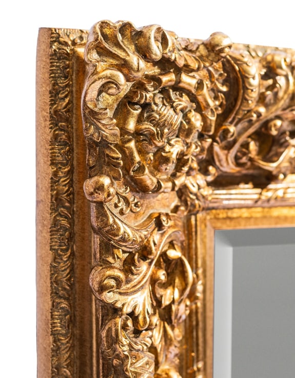 Large gold ornate carved mirror
