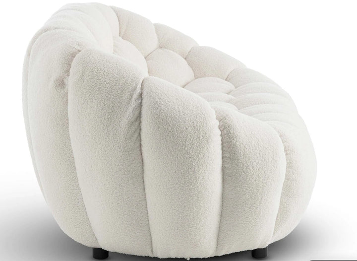Teddy Boucle Fabric white 2 Seater Sofa