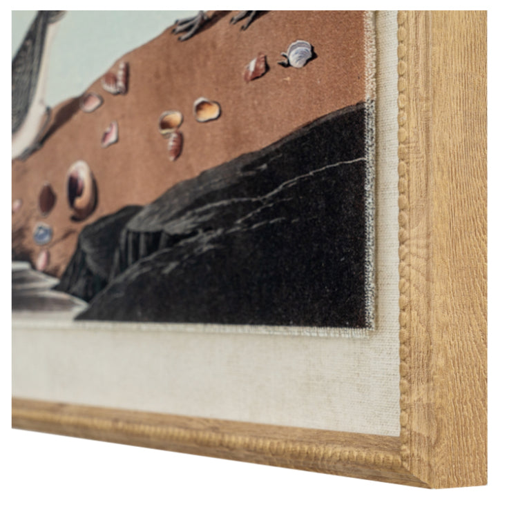 Flora & fauna collection stints on linen in beaded frame