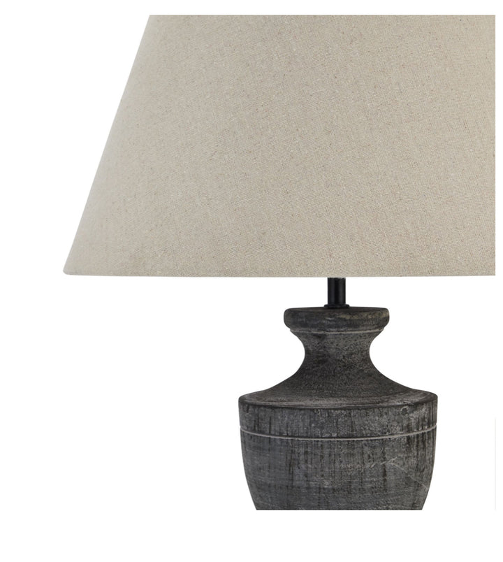 Inca urn wooden table lamp